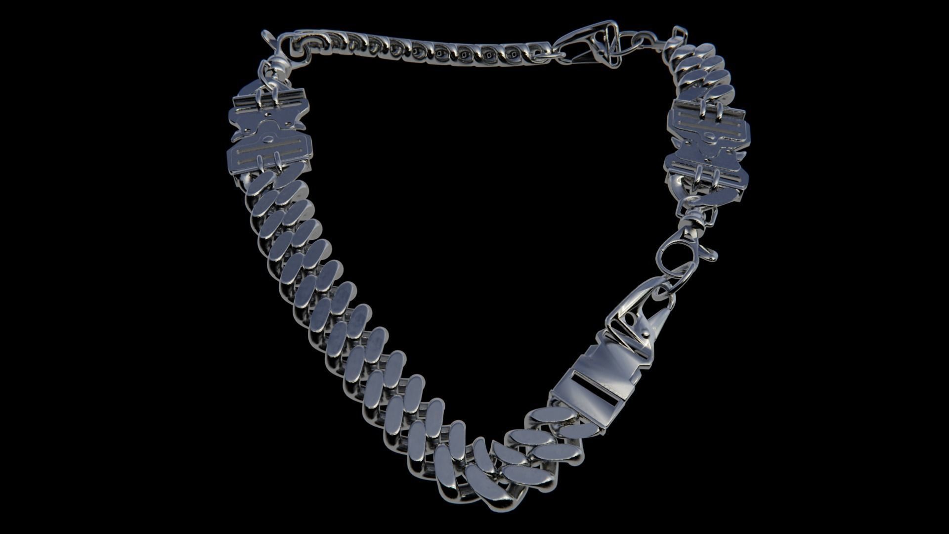 Clasp Chain 2 Low-poly 3D model_1
