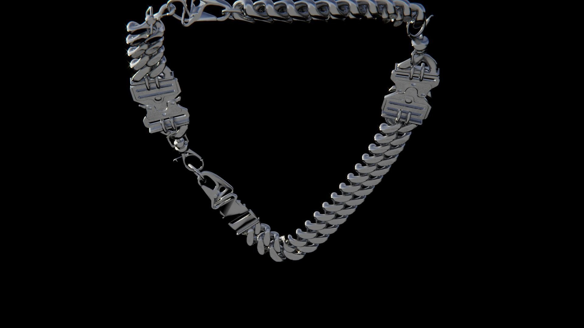 Clasp Chain 2 Low-poly 3D model_3