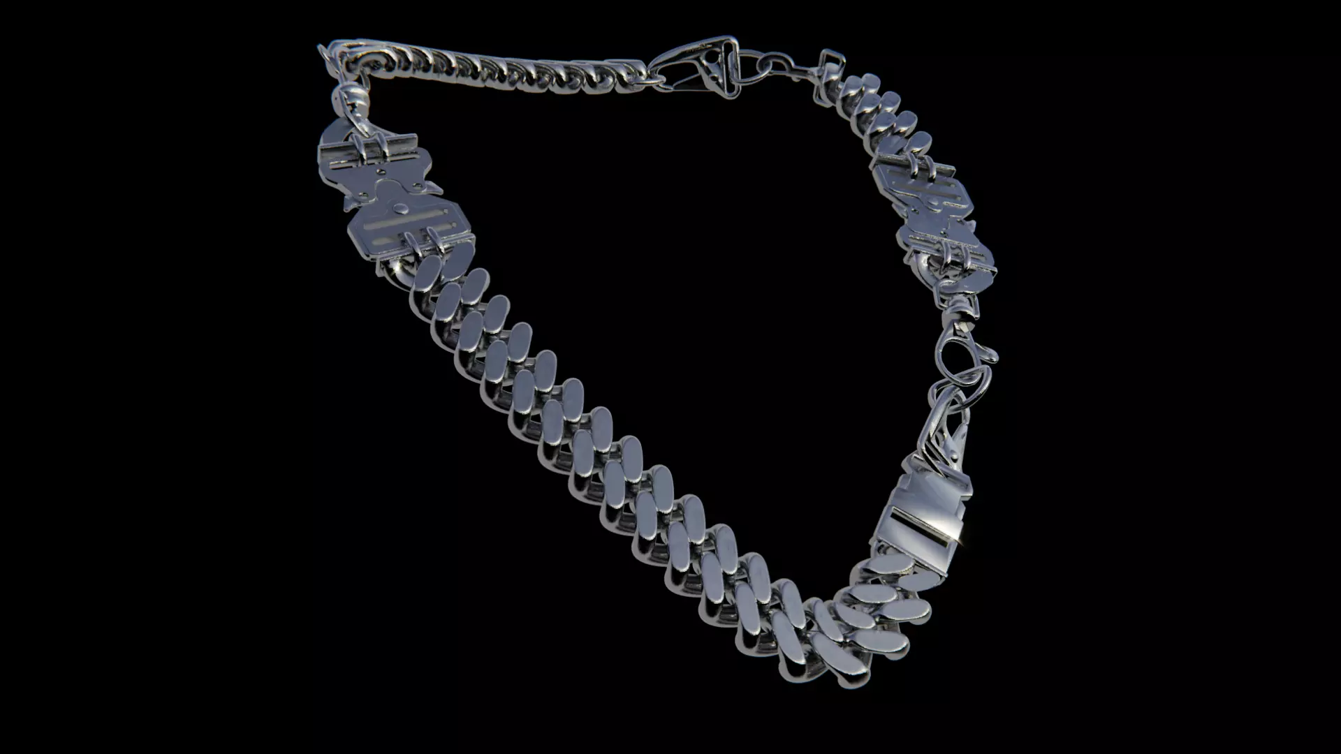 Clasp Chain 2 Low-poly 3D model_0