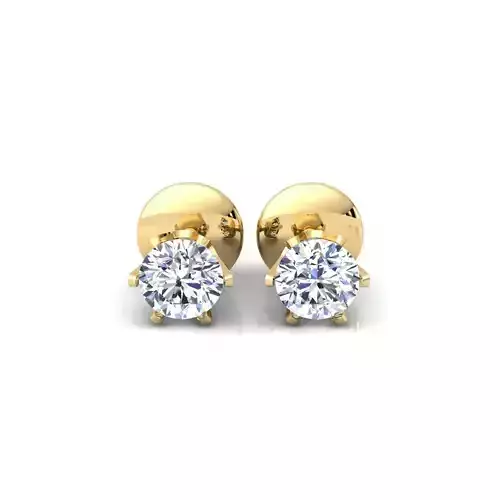 Round Stud Earring 3d Model and Render