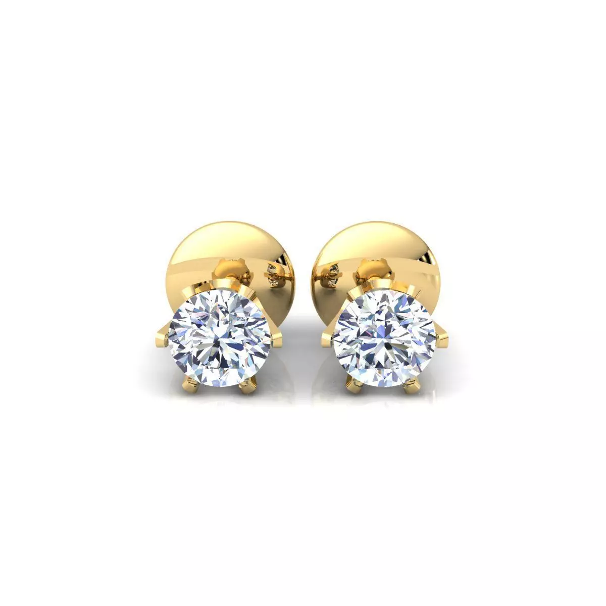 Round Stud Earring 3d Model and Render 3D print model_0