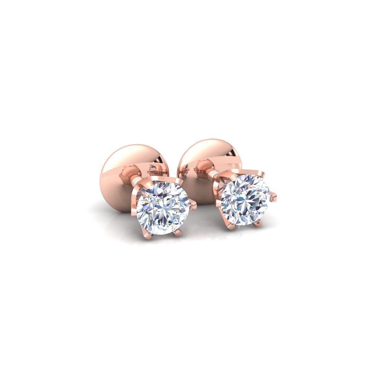 Round Stud Earring 3d Model and Render 3D print model_8