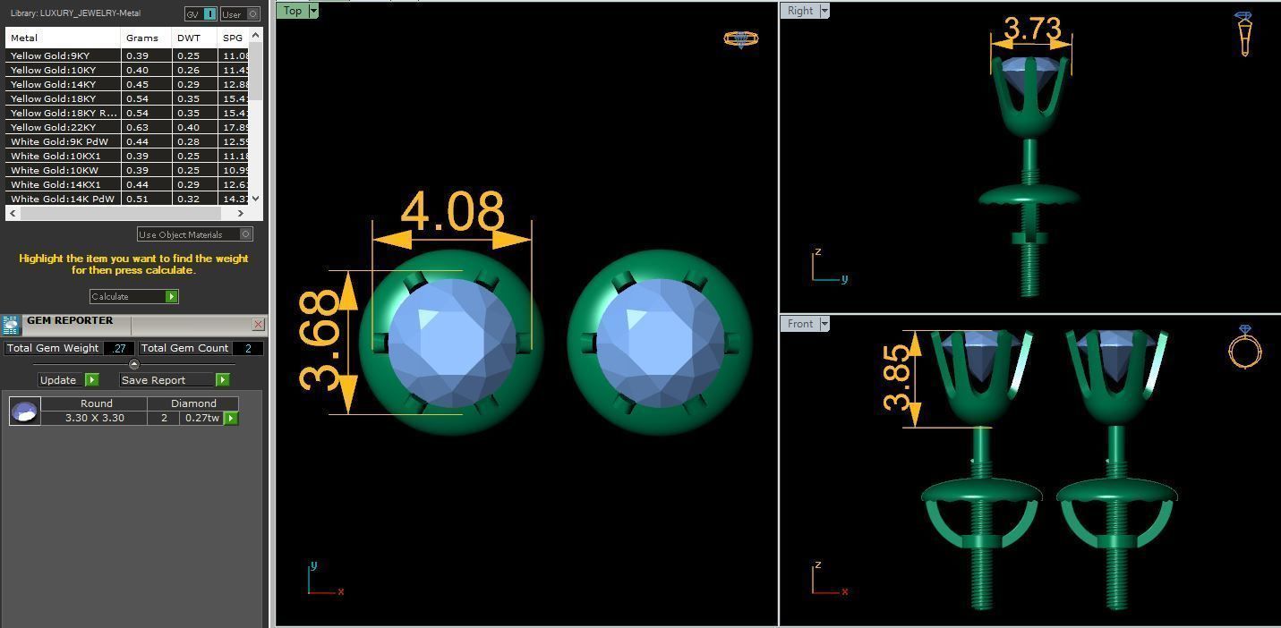 Round Stud Earring 3d Model and Render 3D print model_5