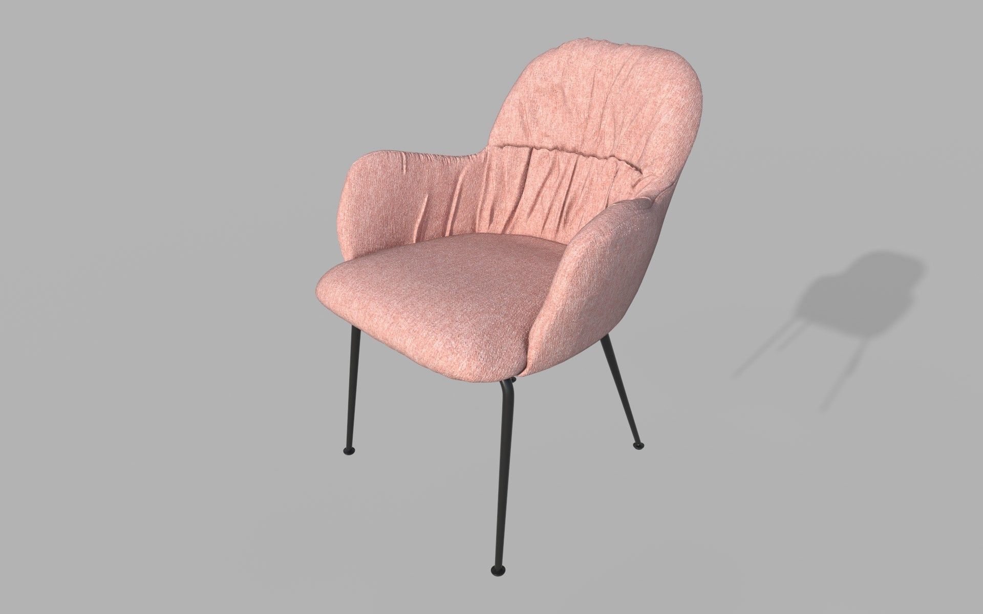 Cushion chair Low-poly 3D model_2