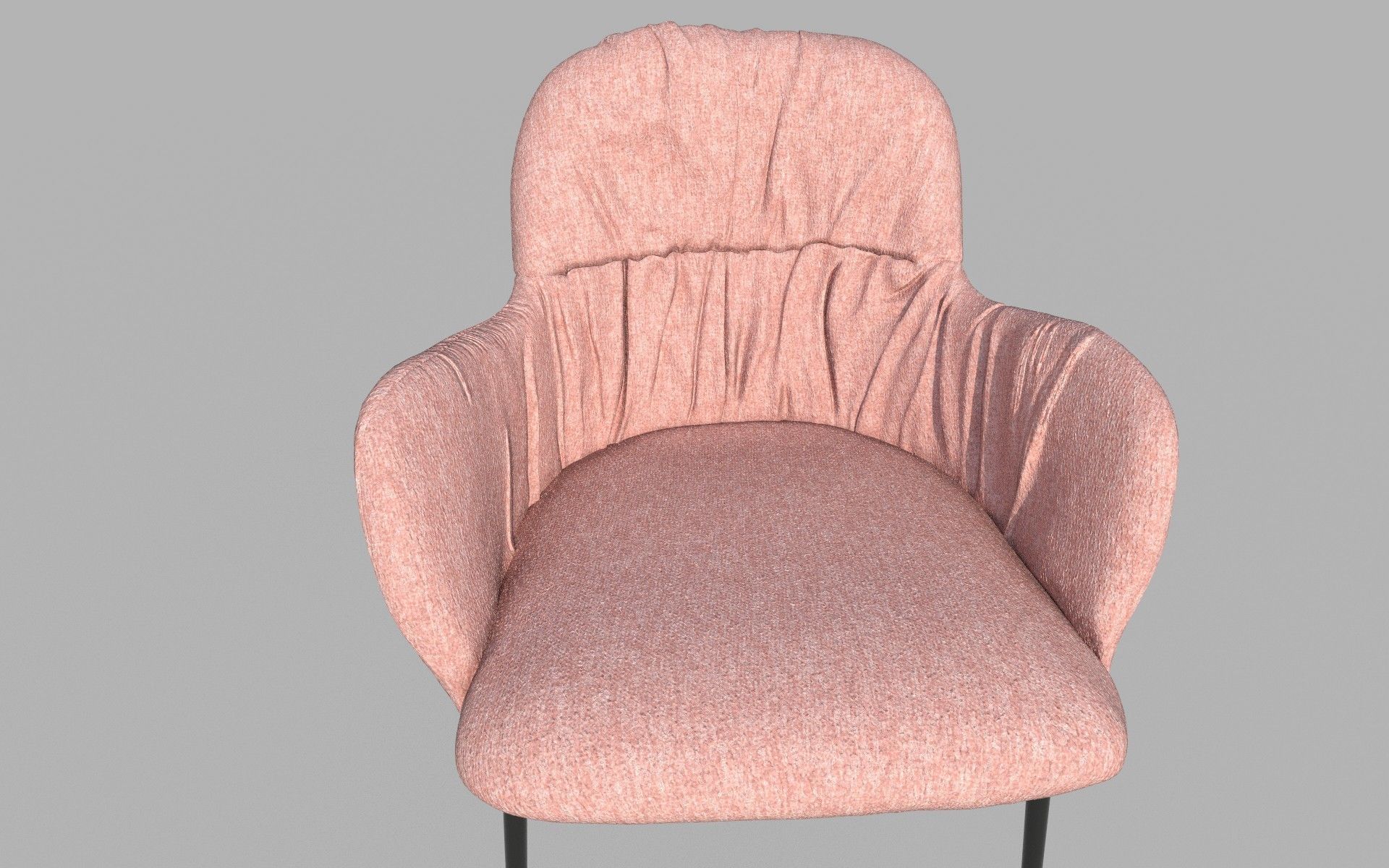 Cushion chair Low-poly 3D model_10