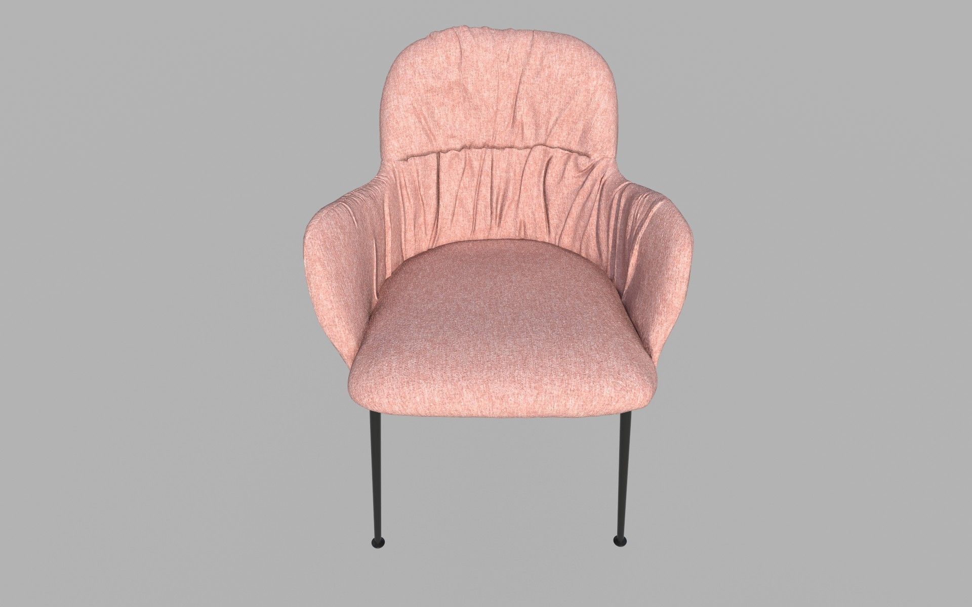 Cushion chair Low-poly 3D model_3