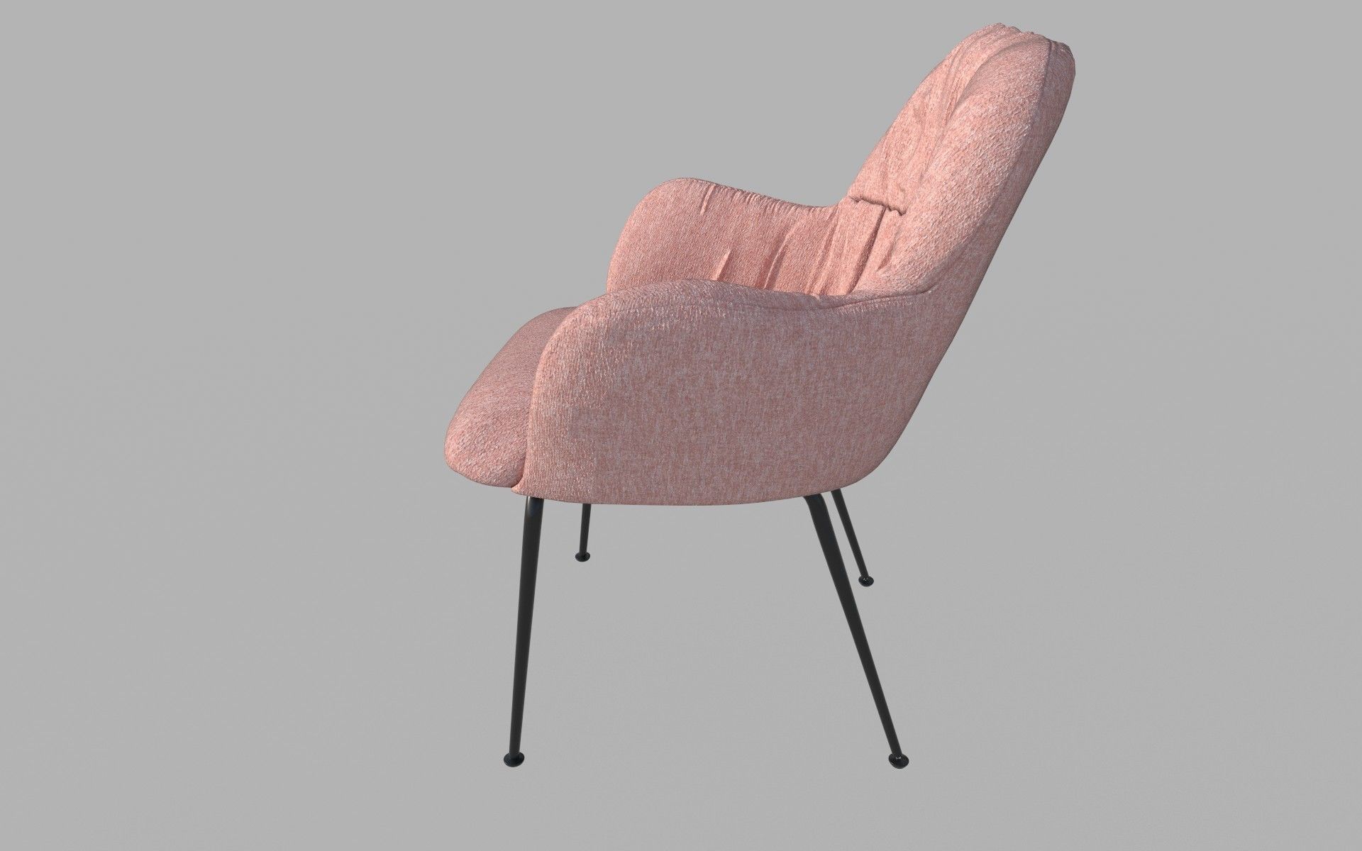 Cushion chair Low-poly 3D model_9