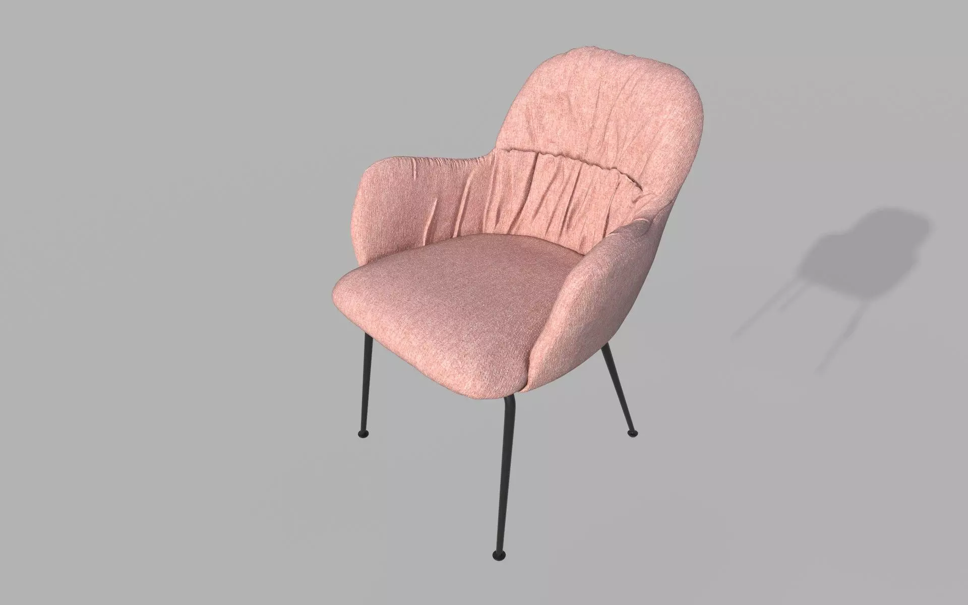 Cushion chair Low-poly 3D model_0