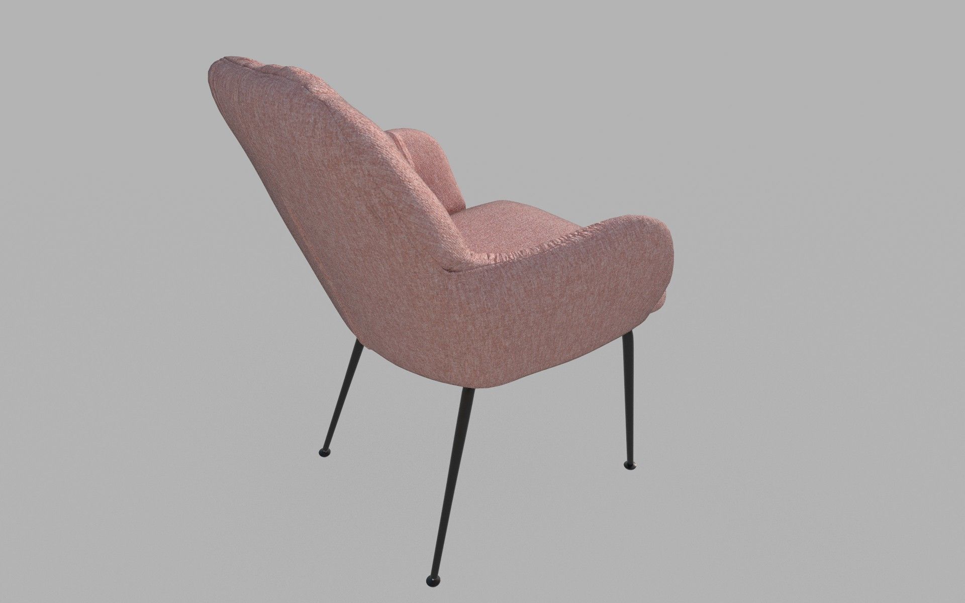 Cushion chair Low-poly 3D model_6