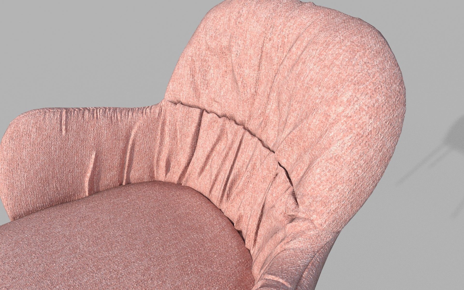 Cushion chair Low-poly 3D model_1