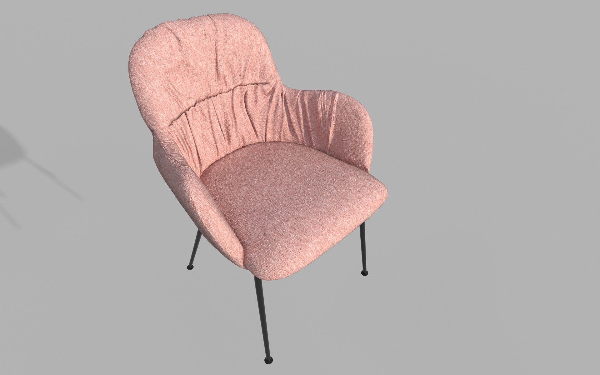 Cushion chair Low-poly 3D model_4