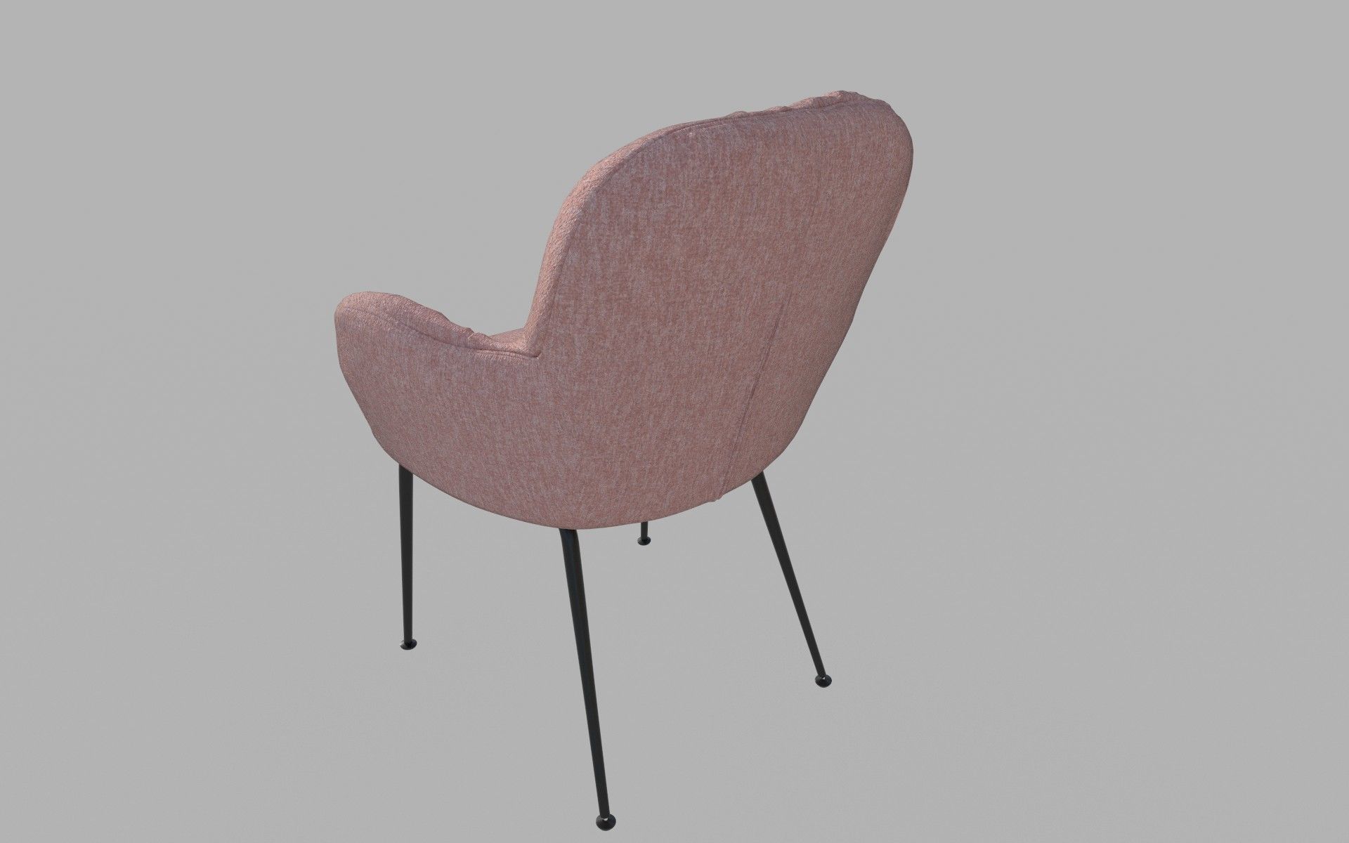 Cushion chair Low-poly 3D model_8