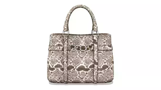Snake Skin Leather Handbag