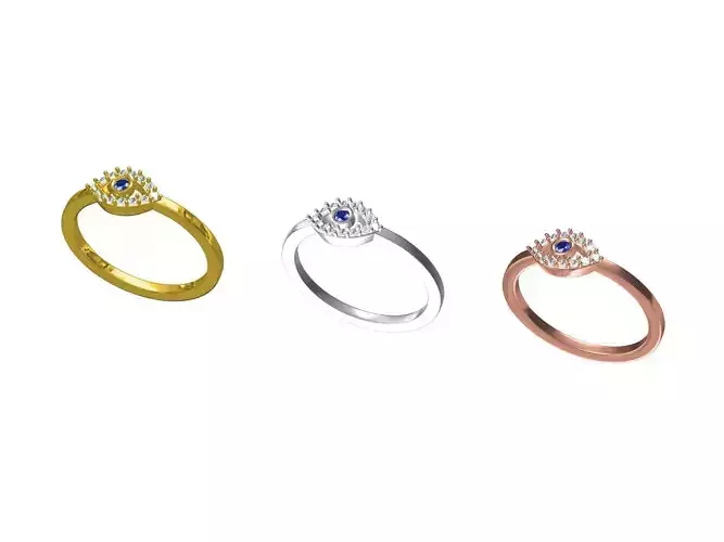 Blue Stone Evil Eye Ring