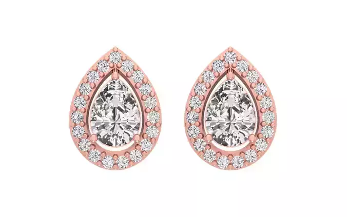 Women Stud Earrings 3dm STL OBJ FBX Renders Details