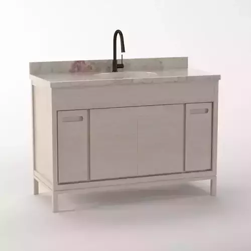 Becker Teak Vanity for Undermount Sink 3D model