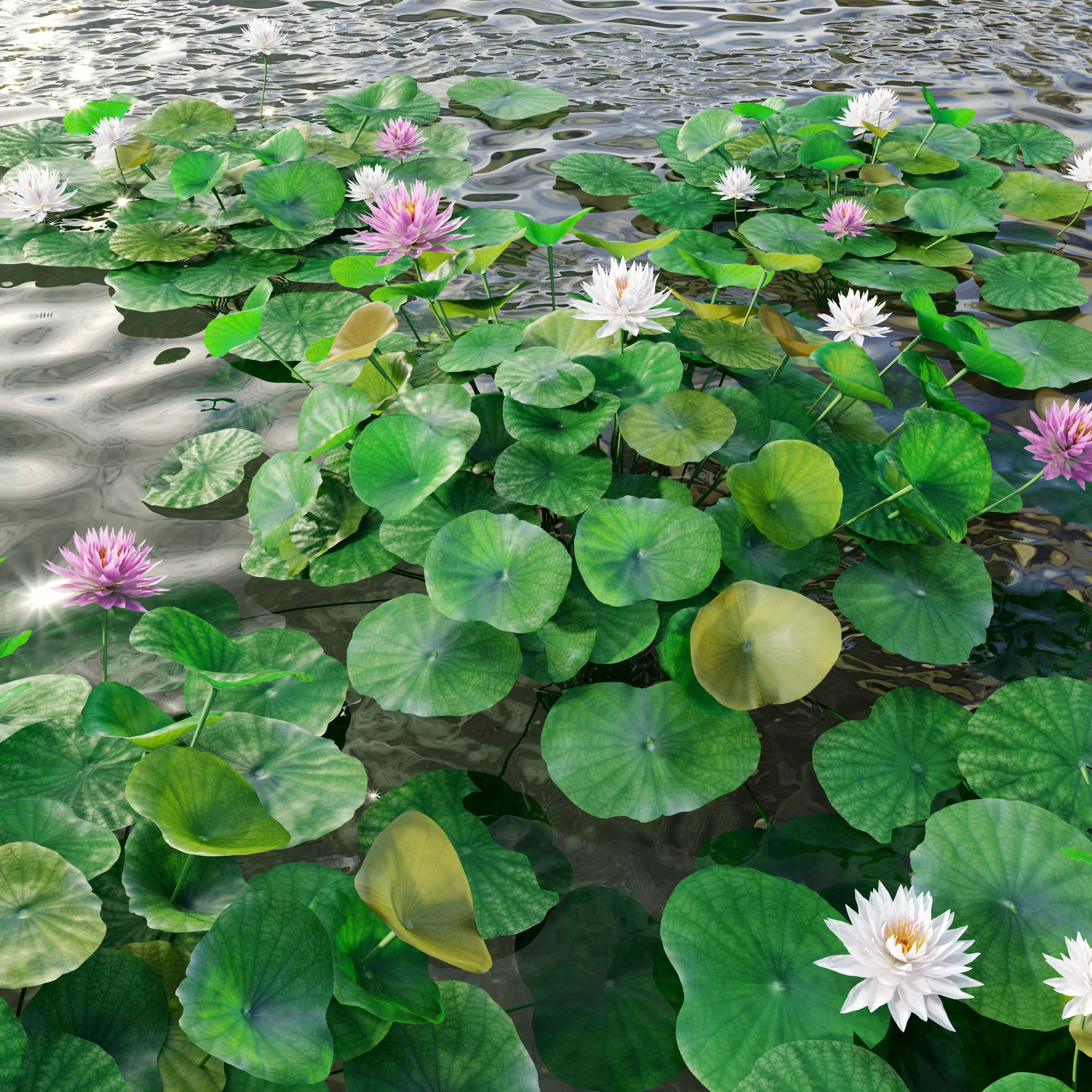 Water lilies 03 3D model_0