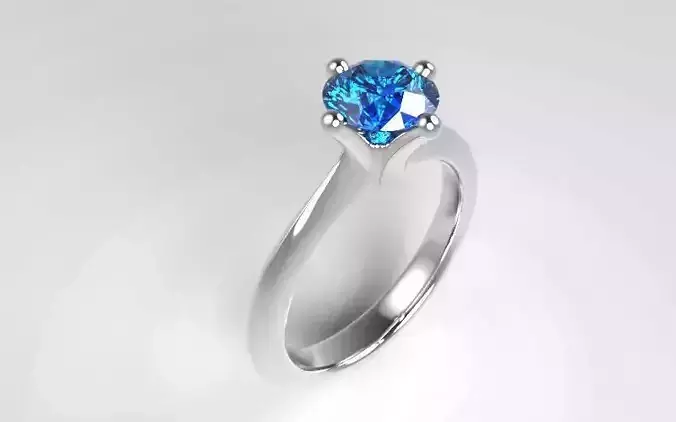 1 00 carat solitaire ring 3D print model