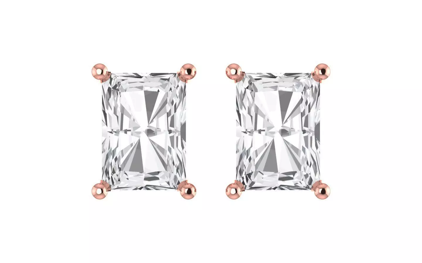 Women Stud Earrings 3dm STL OBJ FBX Renders Details 3D print model_0