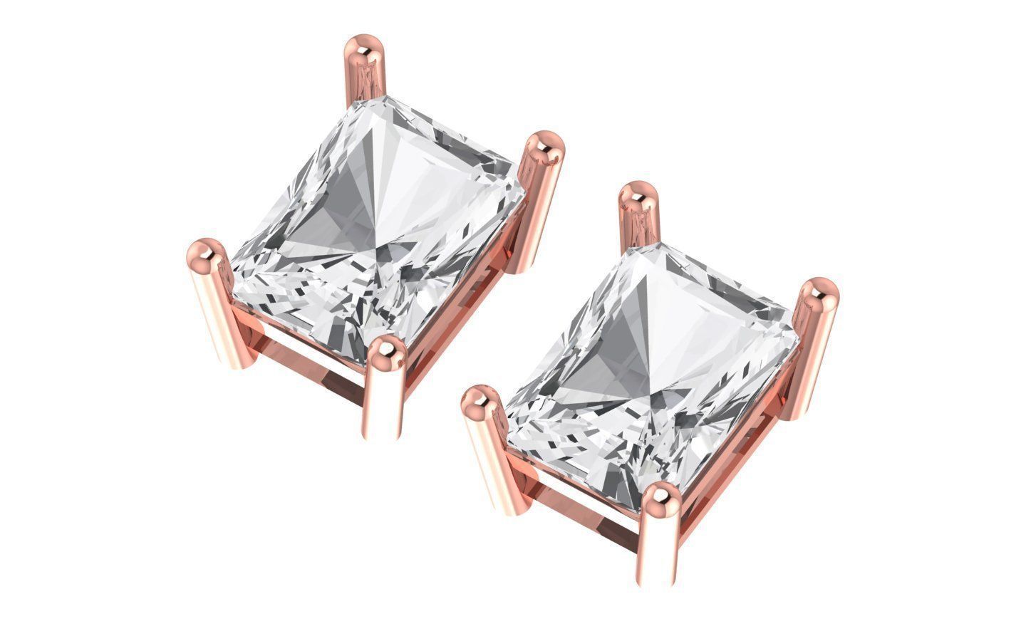 Women Stud Earrings 3dm STL OBJ FBX Renders Details 3D print model_1