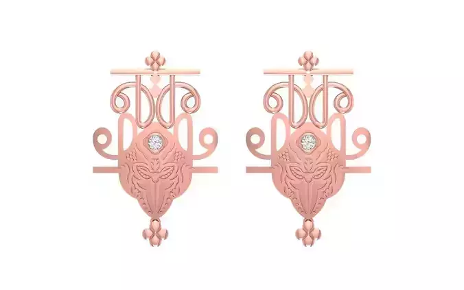 Women Earrings 3dm STL OBJ FBX Renders Details