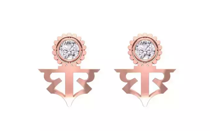 Women Earrings 3dm STL OBJ FBX Renders Details 3D print model
