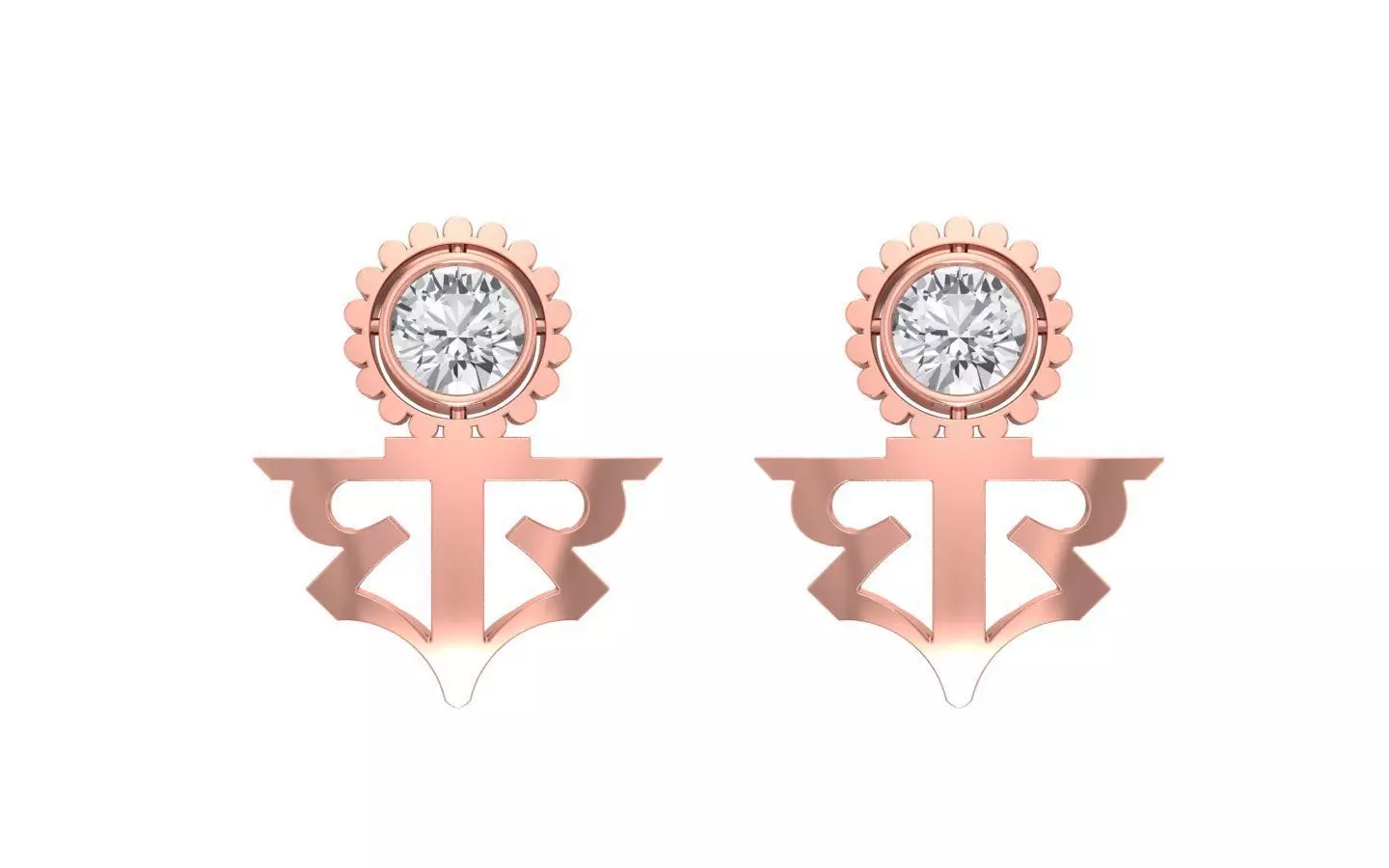 Women Earrings 3dm STL OBJ FBX Renders Details 3D print model_0