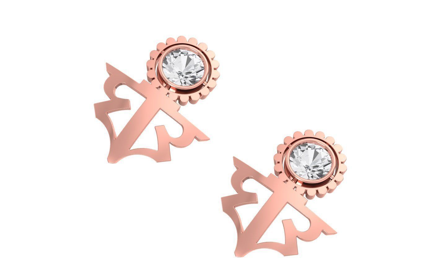 Women Earrings 3dm STL OBJ FBX Renders Details 3D print model_2