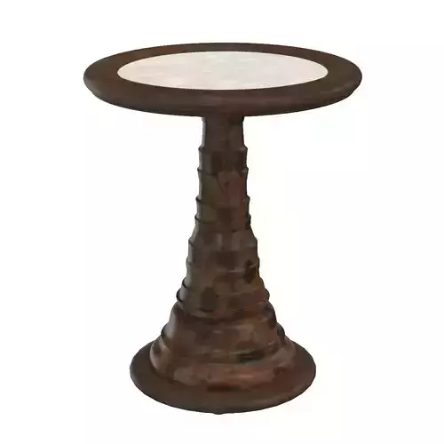 Brazilian Pedestal Table with Carrara like Top 3D model