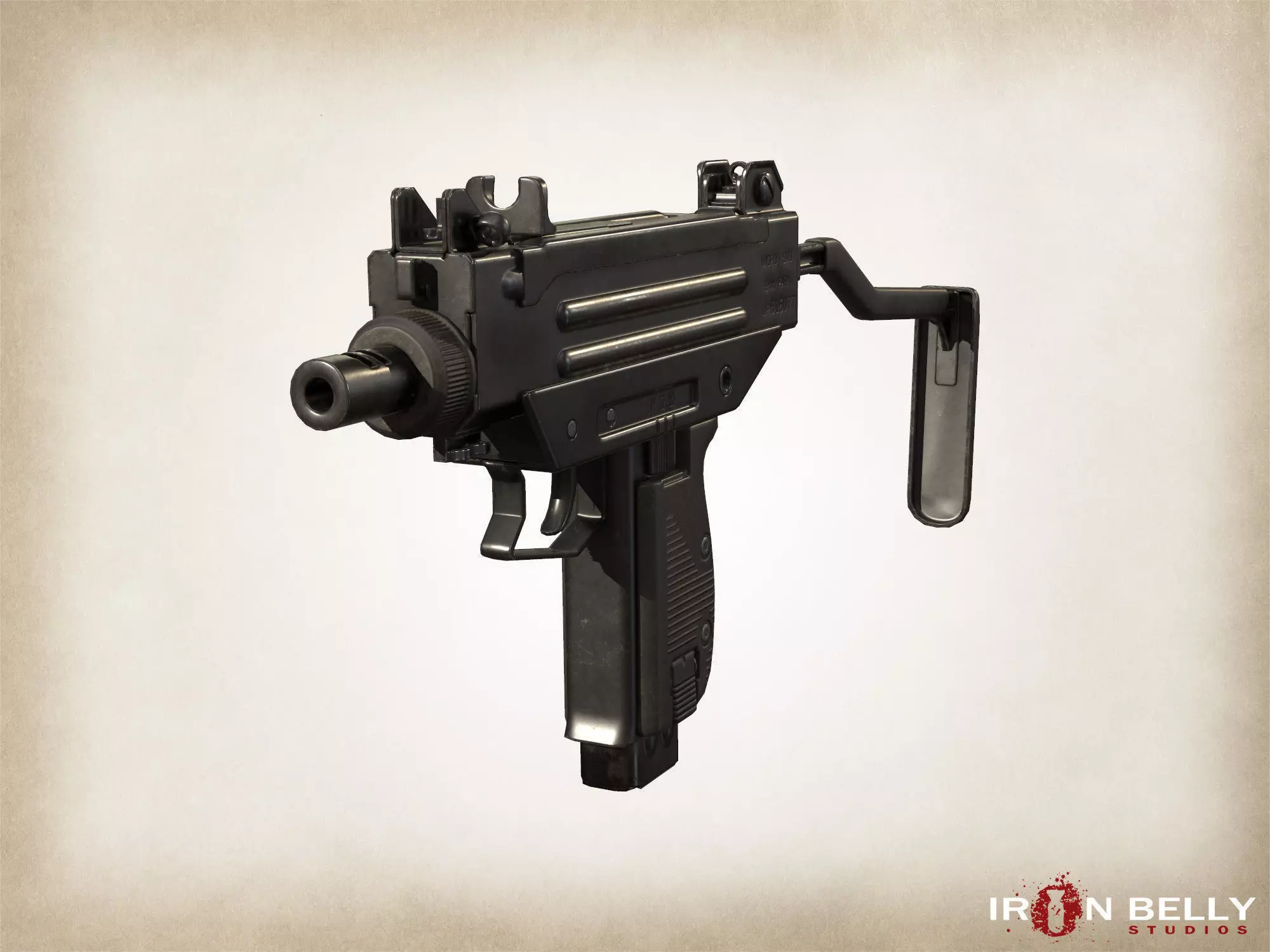 AAA FPS Micro-Uzi  Low-poly 3D model_0