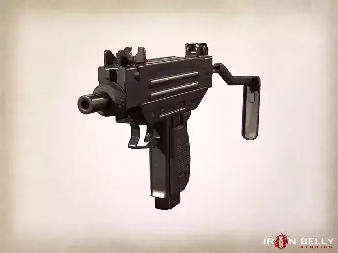 AAA FPS Micro-Uzi  Low-poly 3D model