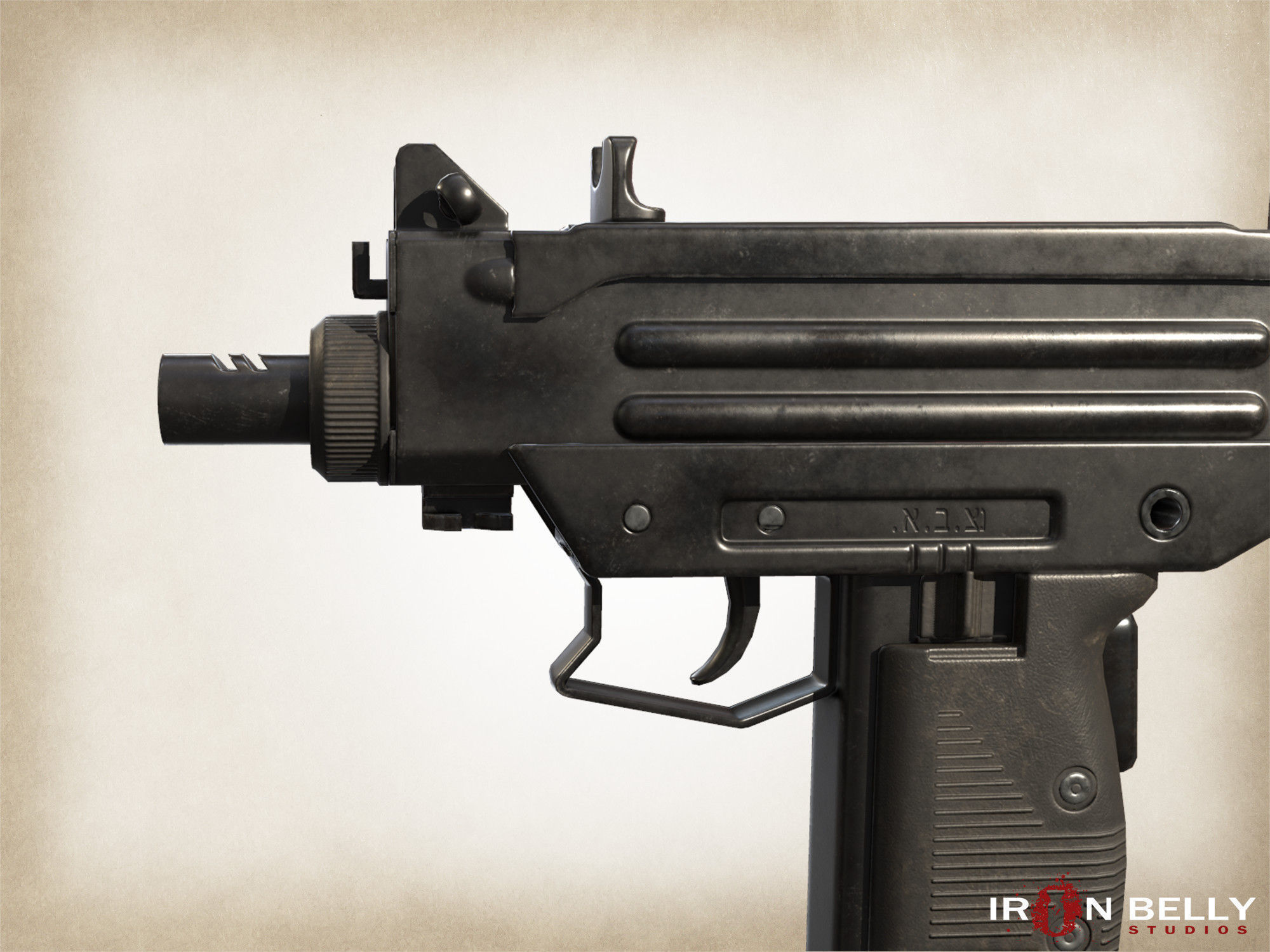 AAA FPS Micro-Uzi  Low-poly 3D model_5