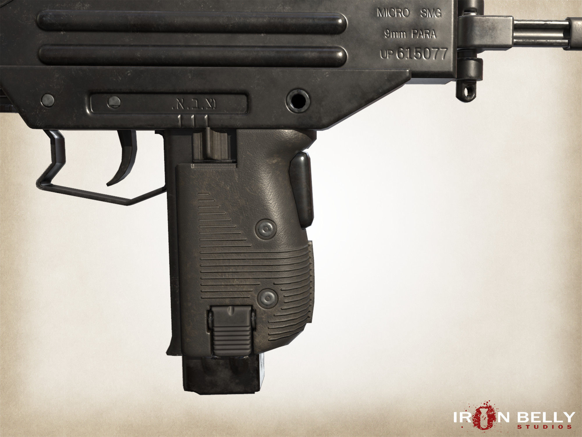 AAA FPS Micro-Uzi  Low-poly 3D model_4