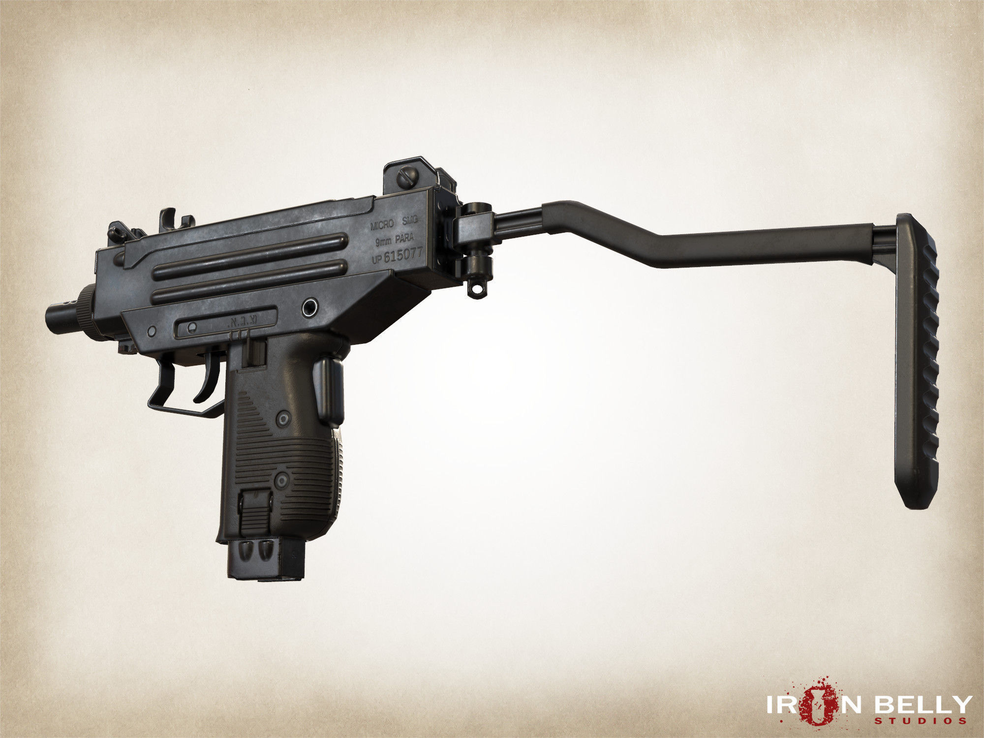 AAA FPS Micro-Uzi  Low-poly 3D model_7