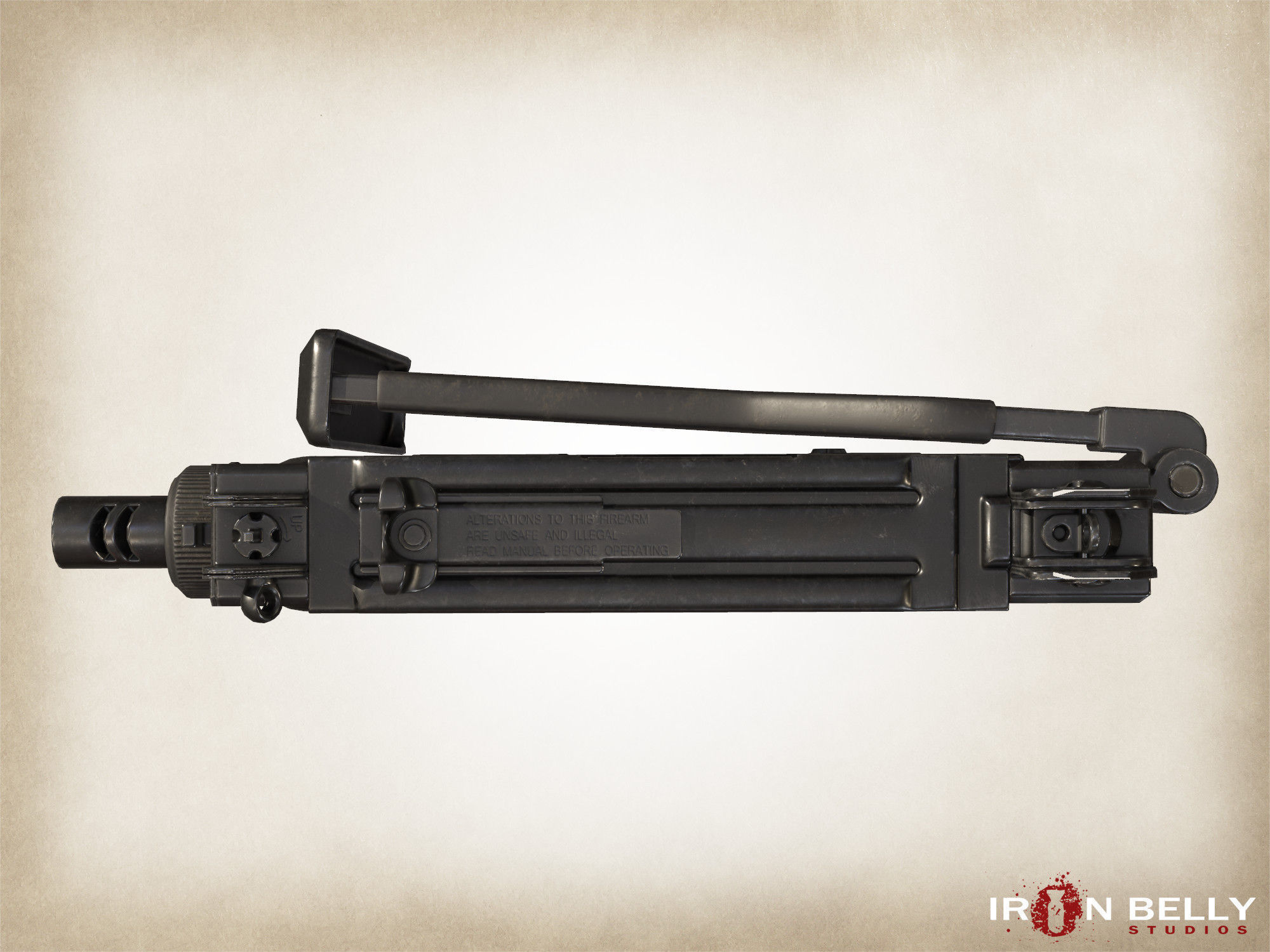 AAA FPS Micro-Uzi  Low-poly 3D model_1