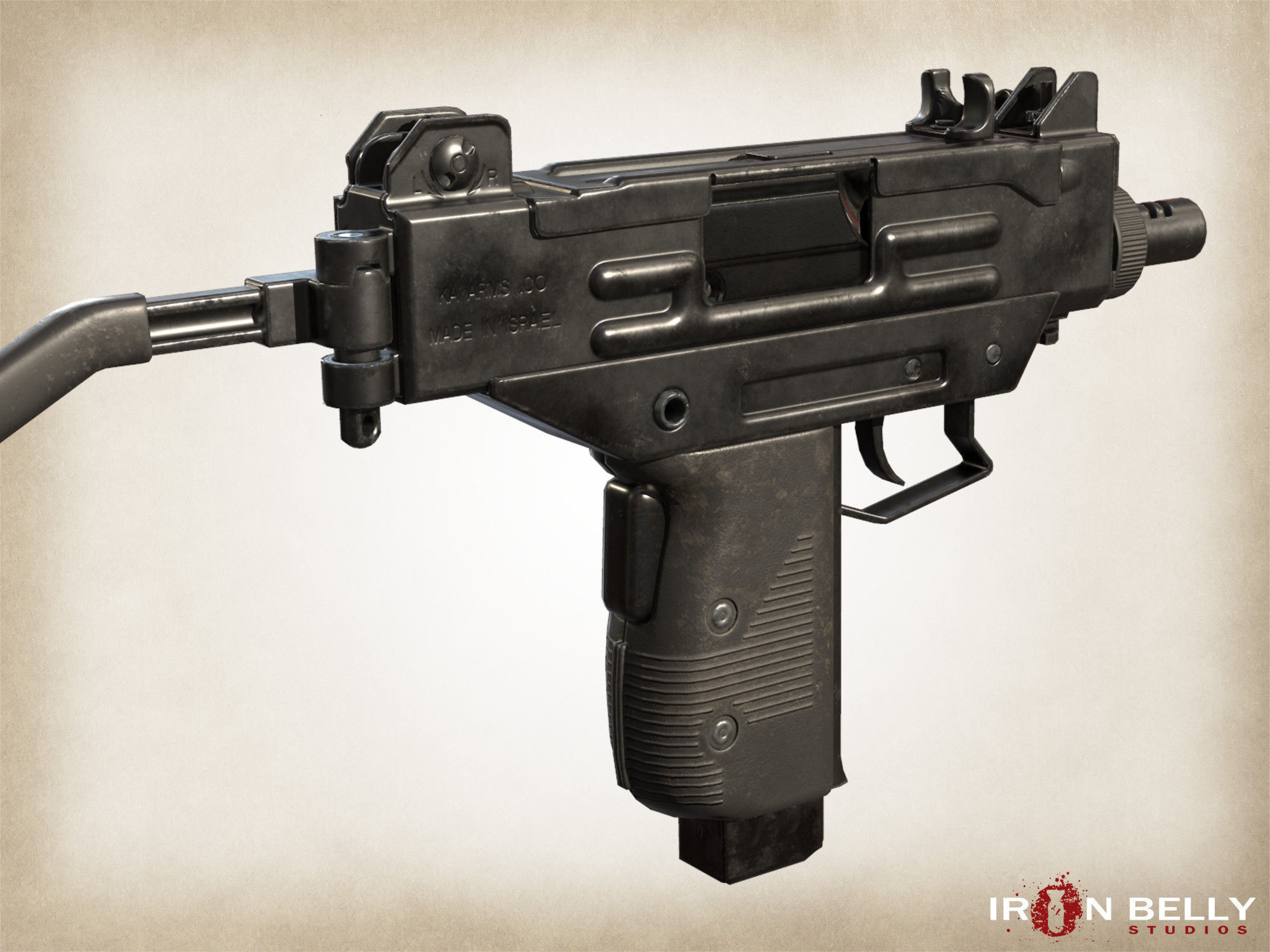 AAA FPS Micro-Uzi  Low-poly 3D model_3