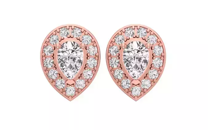 Women Stud Earrings 3dm STL OBJ FBX Renders Details