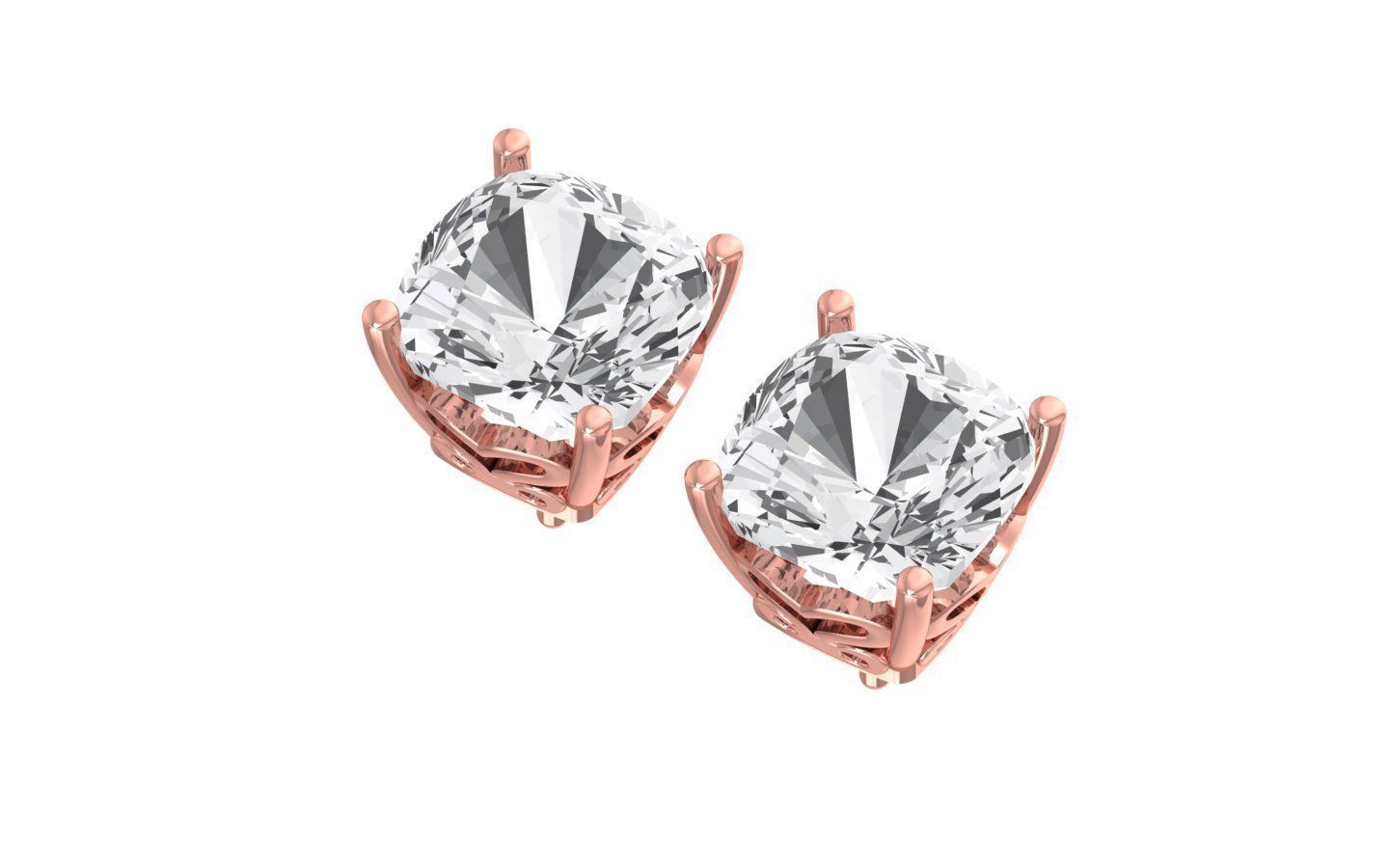 Women Stud  Earrings 3dm STL OBJ FBX Renders Details 3D print model_2