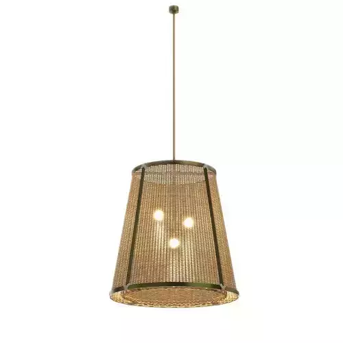 Caeli-i Monumental Brass Rattan Pendant Light