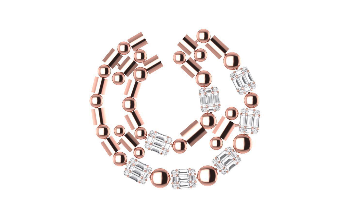 Women Earrings 3dm STL OBJ FBX Renders Details 3D print model_2