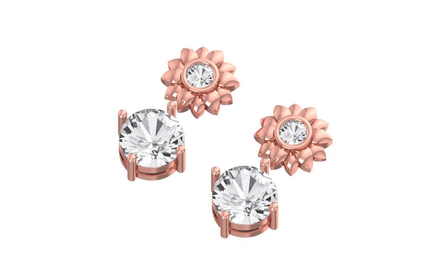 Women Drop  Earrings 3dm STL OBJ FBX Renders Details 3D print model_2