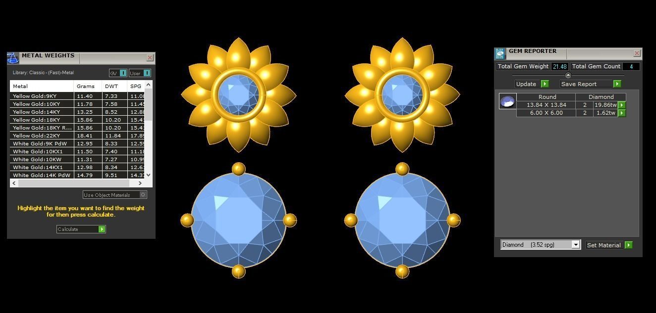 Women Drop  Earrings 3dm STL OBJ FBX Renders Details 3D print model_3