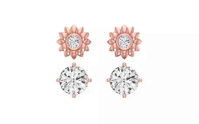 Women Drop  Earrings 3dm STL OBJ FBX Renders Details 3D print model