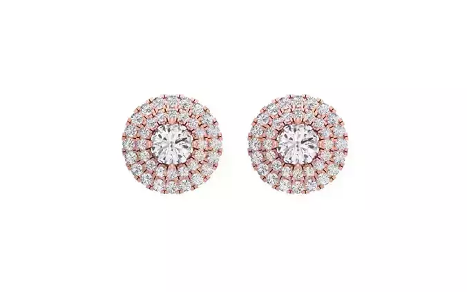 Women Stud Earrings 3dm STL OBJ FBX Renders Details