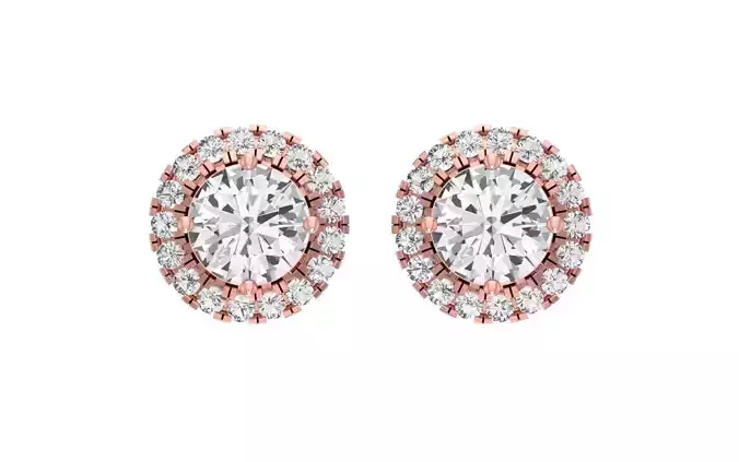 Women Stud Earrings 3dm STL OBJ FBX Renders Details