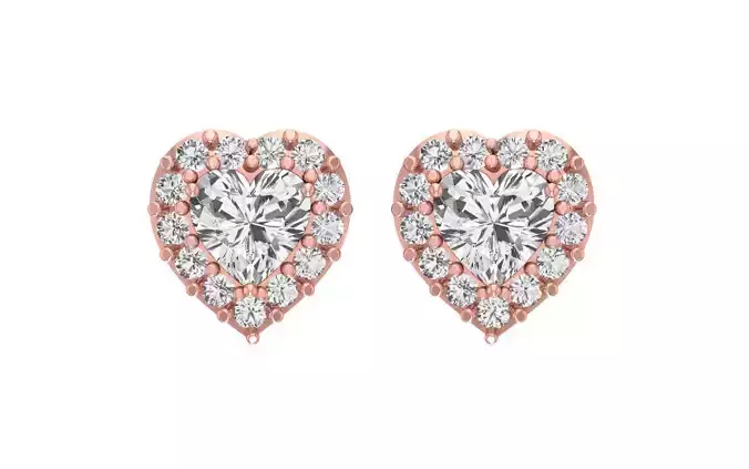 Women Heart Earrings 3dm STL OBJ FBX Renders Details 3D print model