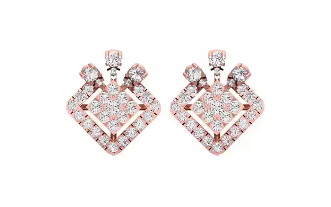 Women Stud Earrings 3dm STL OBJ FBX Renders Details