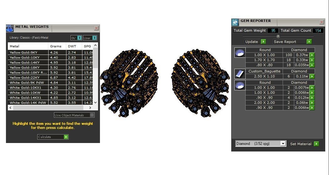 Women Earrings 3dm STL OBJ FBX Renders Details 3D print model_3