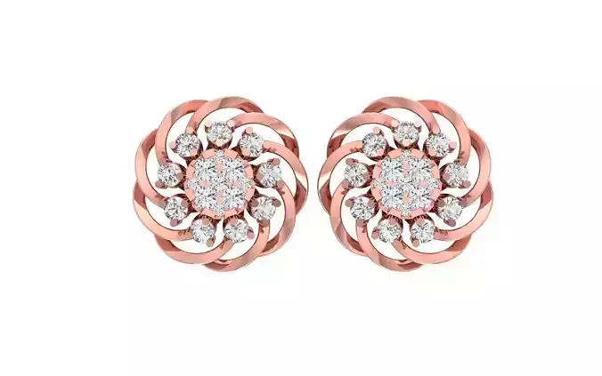 Women Stud Earrings 3dm STL OBJ FBX Renders Details