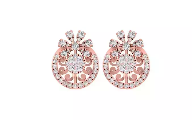 Women Stud Earrings 3dm STL OBJ FBX Renders Details